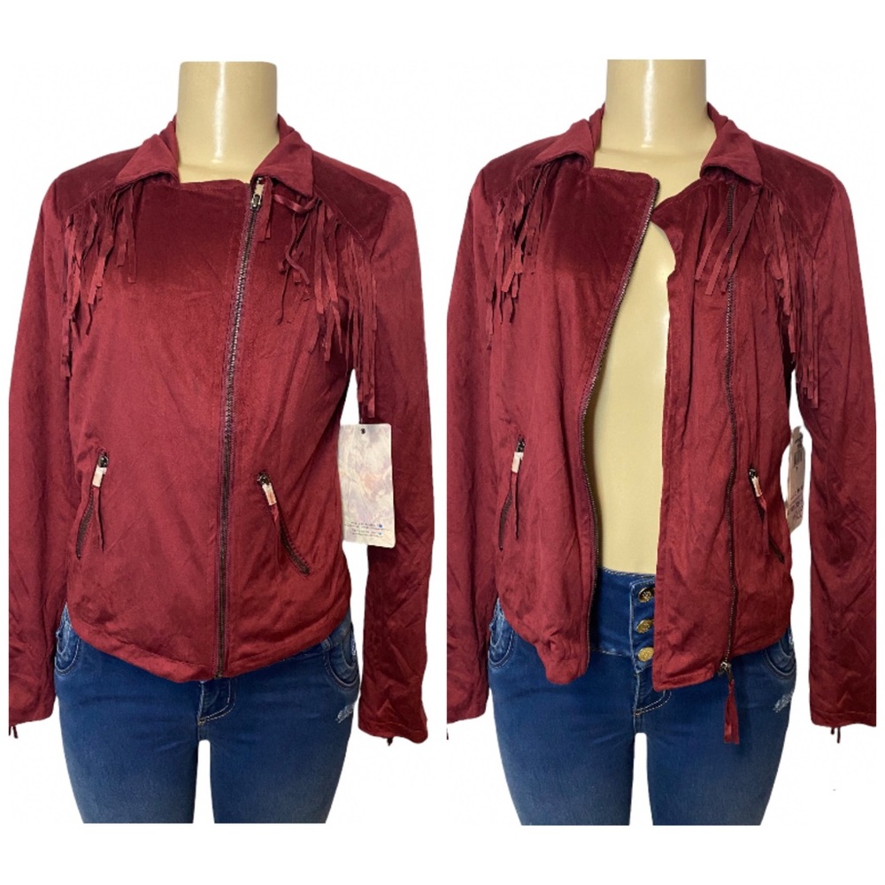 Fringe Burgundy Jacket - Picture 8 of 8